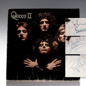 Freddie Mercury, Roger Taylor, and John Deacon Signed Queen II Album.
