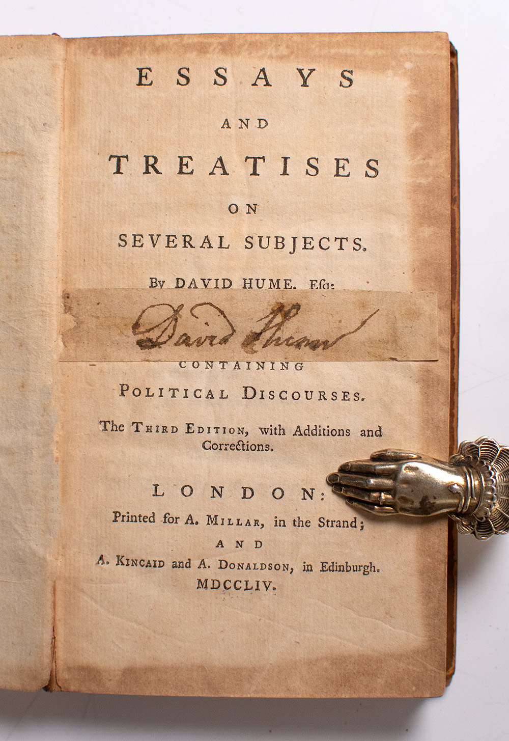 Essays and Treatises on Several Subjects: Containing Political Discourses.