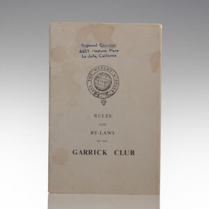 Rules and By-Laws of the Garrick Club.