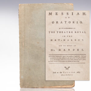 Messiah. An Oratorio. As it is Performed at the Theatre Royal in the Hay-Market. Set to Music by Mr. Handel.