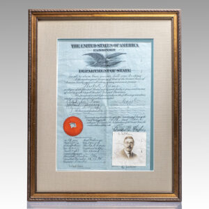 Norbert Wiener Signed Passport and Photograph.