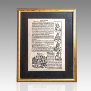Framed Leaf From The Nuremberg Chronicle.