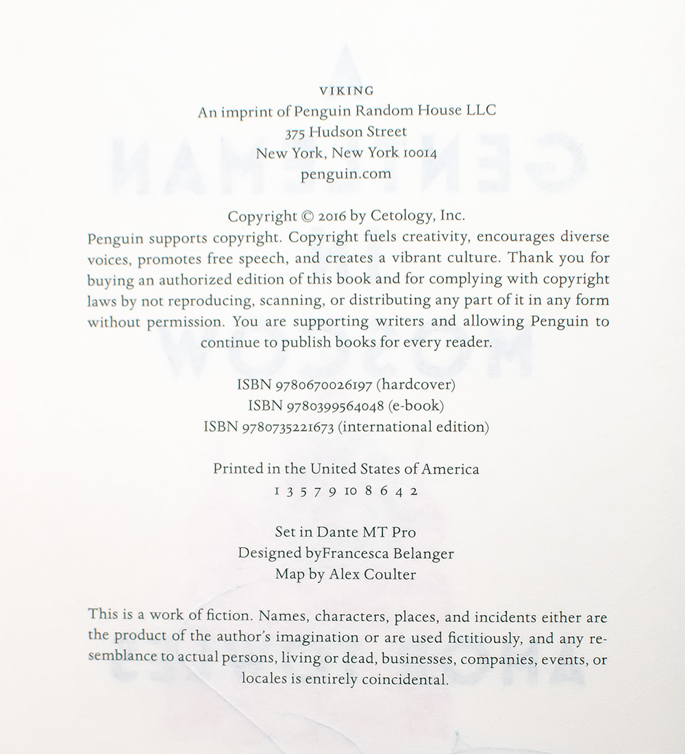 A Gentleman in Moscow.