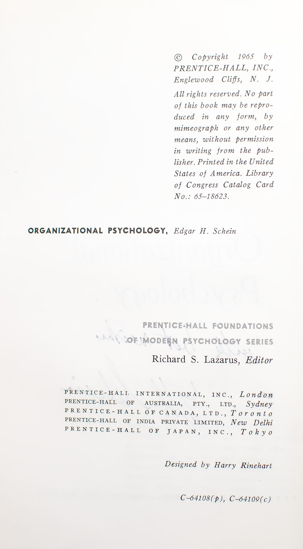 Organizational Psychology.