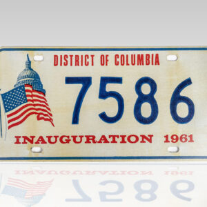 John F. Kennedy Inauguration Government Issued License Plate. [with] Inaugural Activities Program.