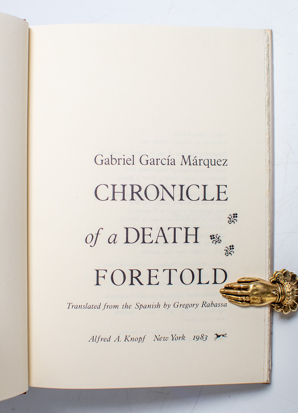 Chronicle of a Death Foretold.