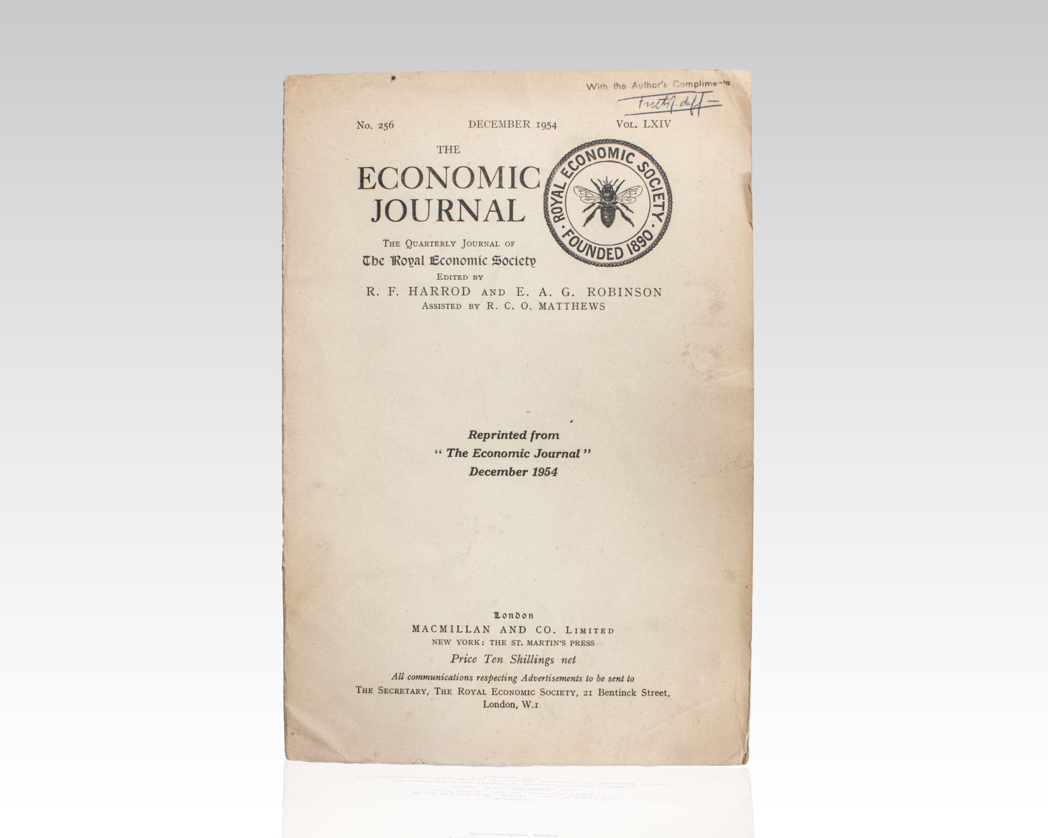 The Economic Journal: The Quarterly Journal of The Royal Economic Society. December 1954. [Keynes and Supply Functions].