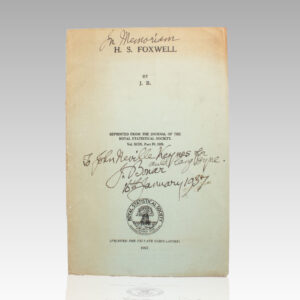 H.S. Foxwell. (In Memoriam).