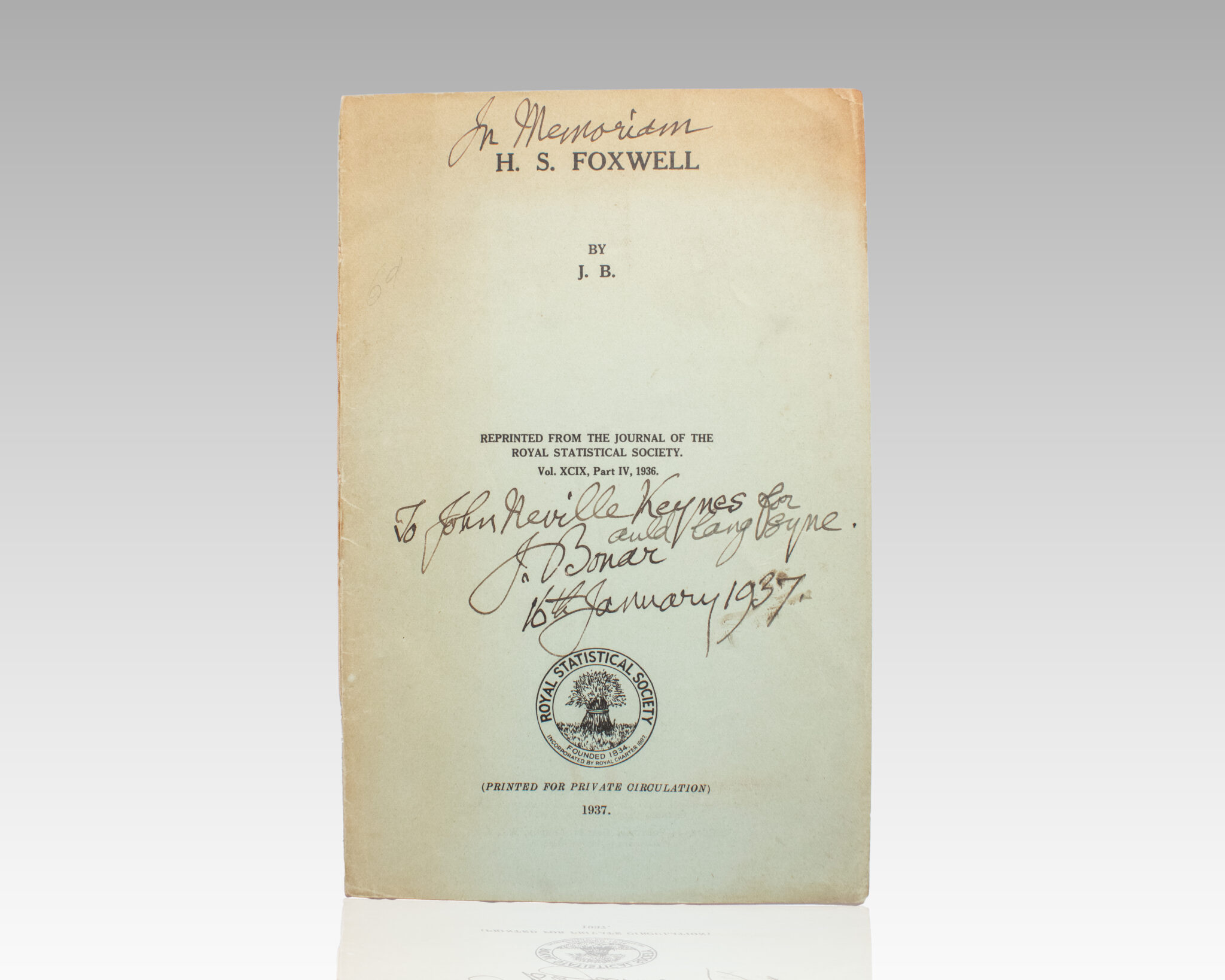 H.S. Foxwell. (In Memoriam).