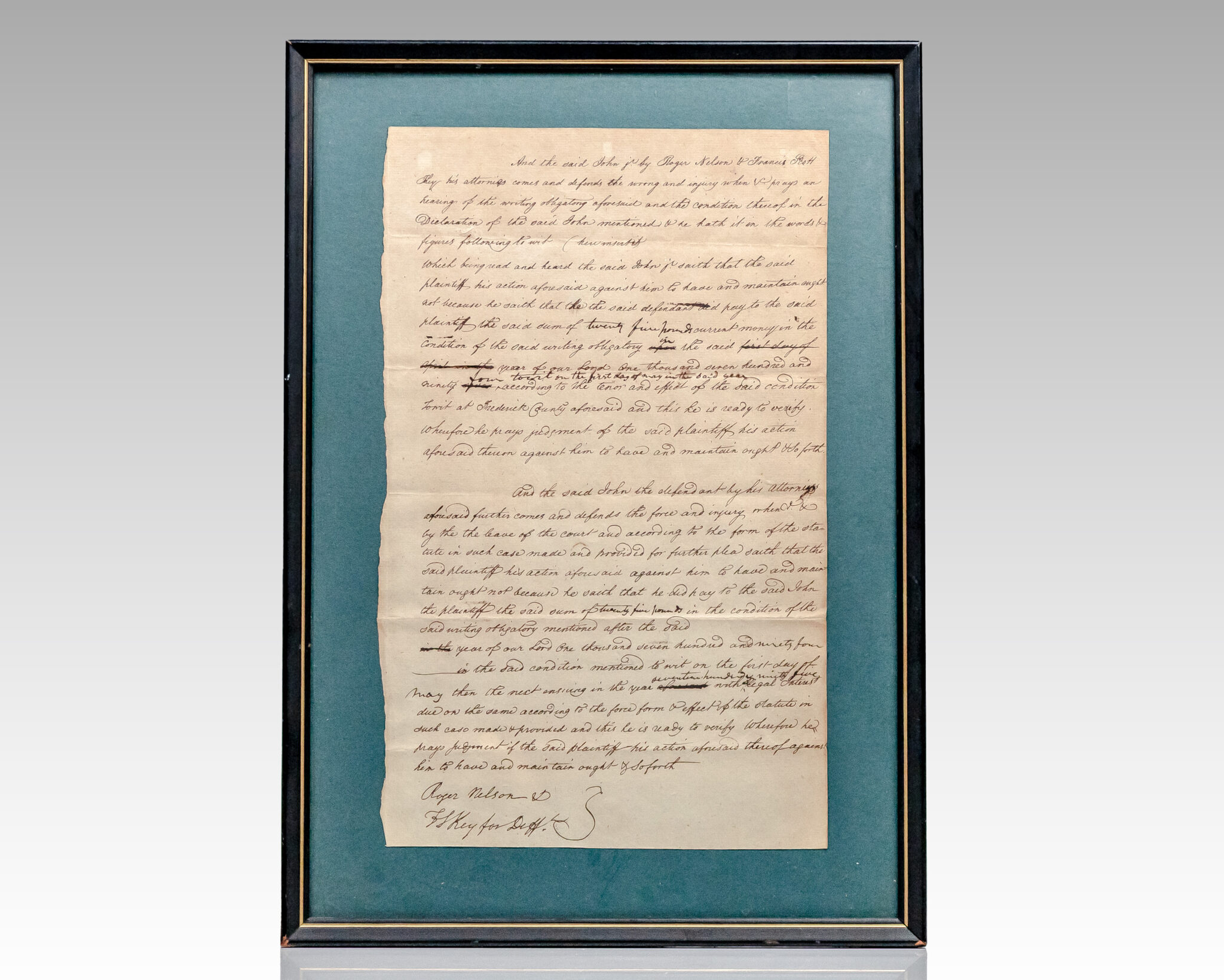 Francis Scott Key Autograph Document Signed.
