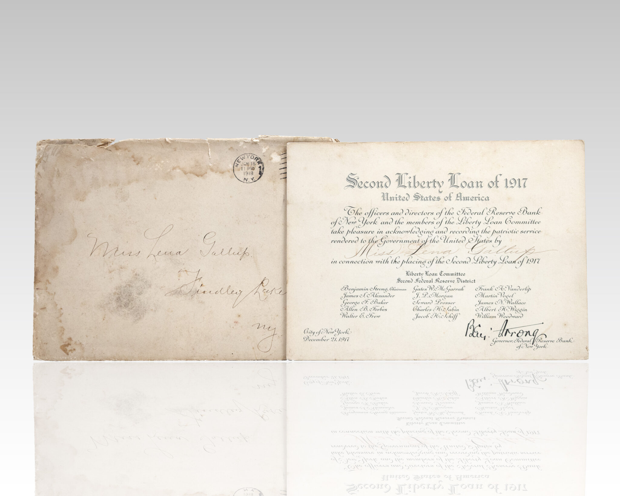 Benjamin Strong Signed Second Liberty Loan of 1917.