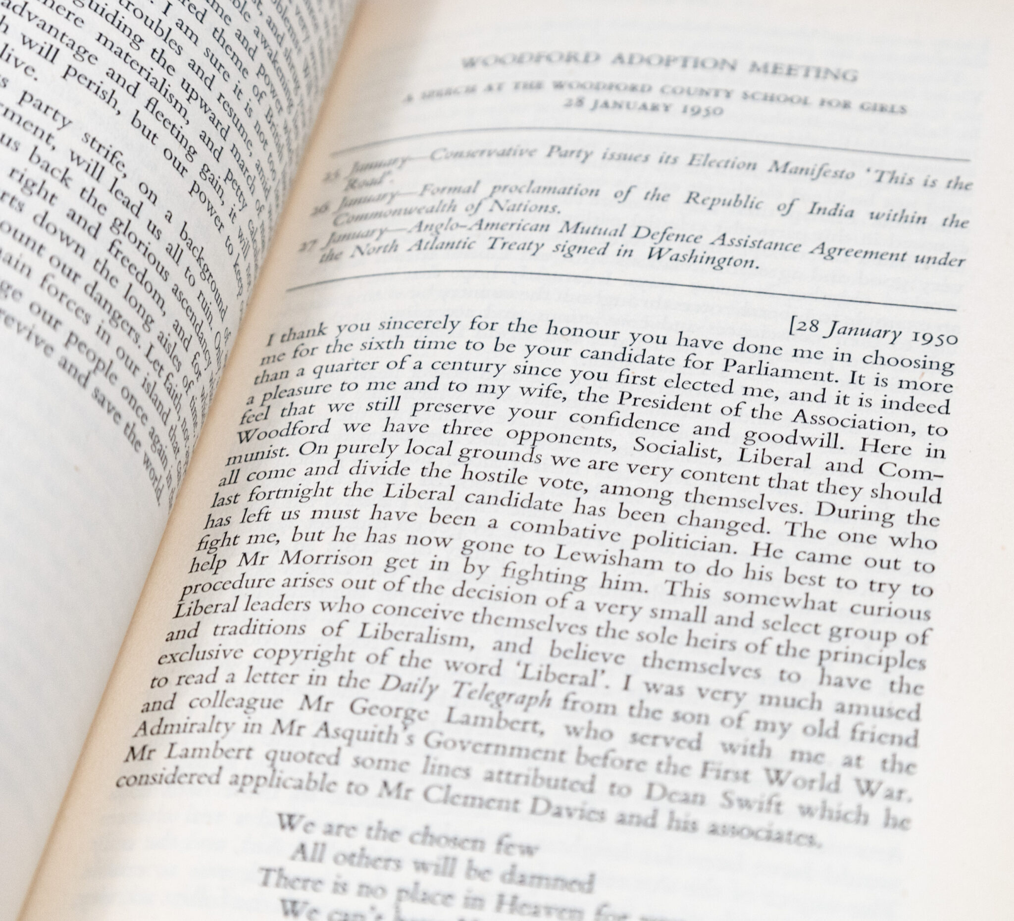 Winston Churchill's Post-War Speeches: The Sinews of Peace, Europe Unite: Speeches 1947 & 1948, In The Balance: Speeches 1949 & 1950, Stemming the Tide: Speeches 1951 & 1952, The Unwritten Alliance: Speeches 1953-1959.