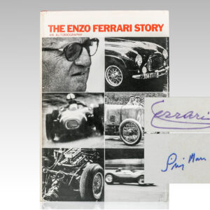 The Enzo Ferrari Story. [with] Enzo Ferrari Signed Postcard.