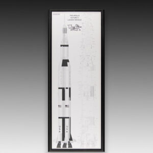 Buzz Aldrin Signed Apollo Saturn V Launch Vehicle Diagram.