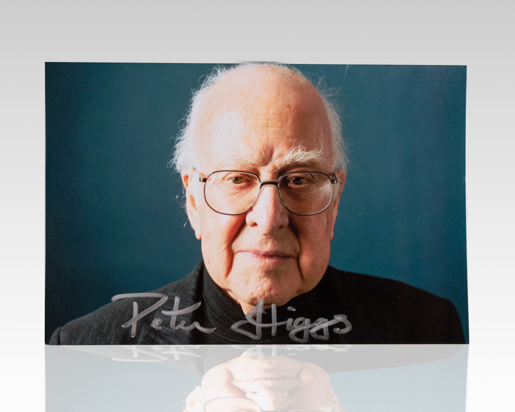 Peter Higgs Signed Photograph.