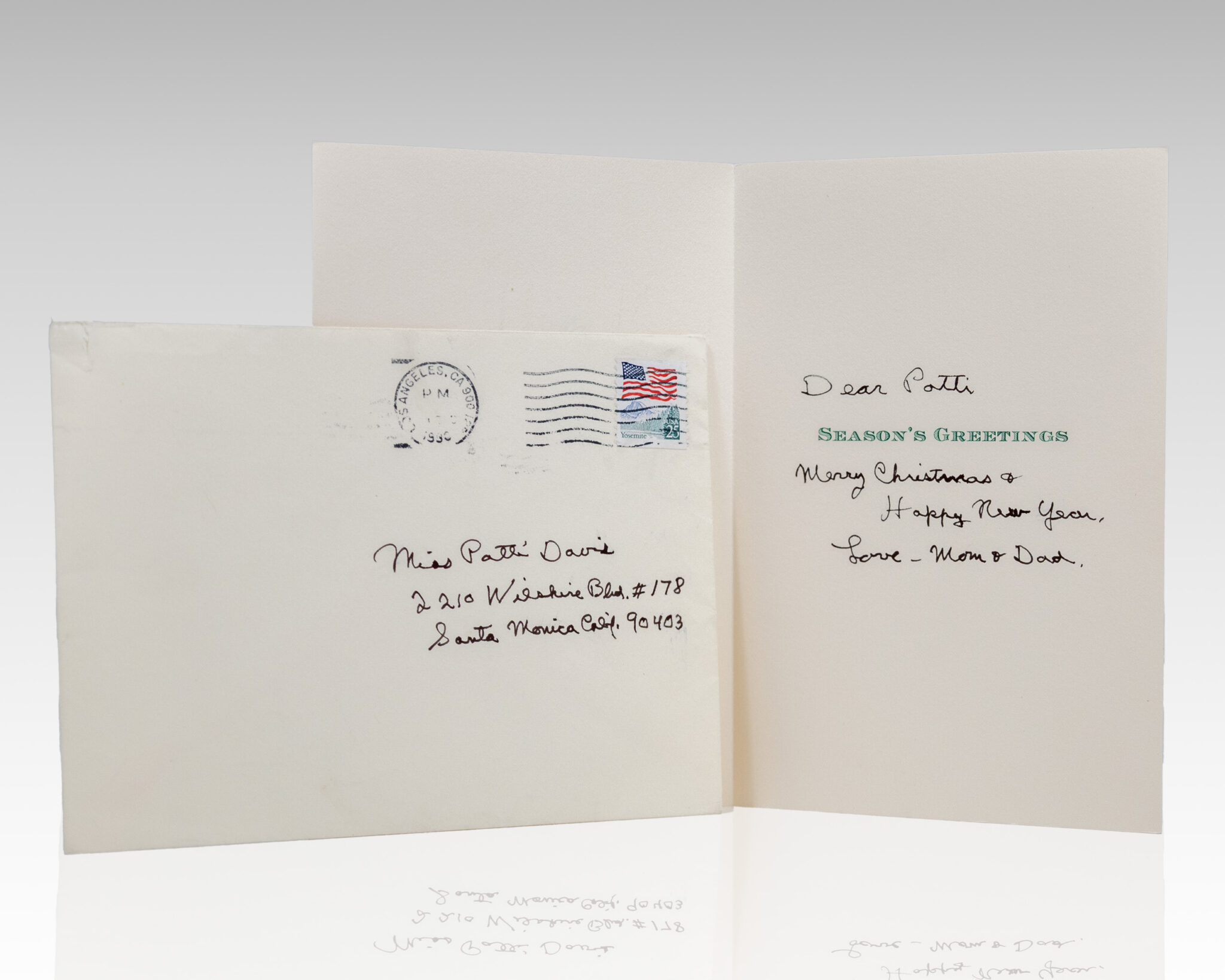 Ronald Reagan Inscribed Christmas Card to His Daughter Patti Davis.