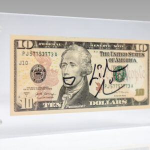 Lin Manuel Miranda Signed Ten Dollar Bill.