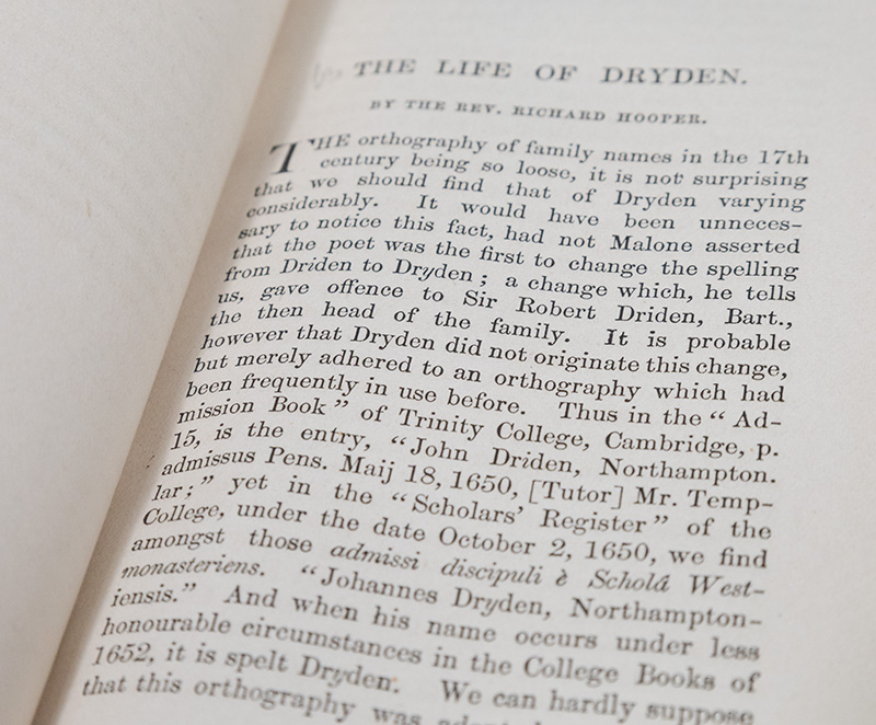 The British Poets: John Dryden.