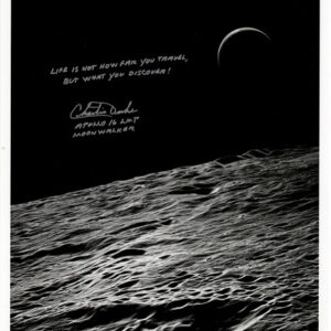 Charlie Duke Signed Crescent Earth Photograph.