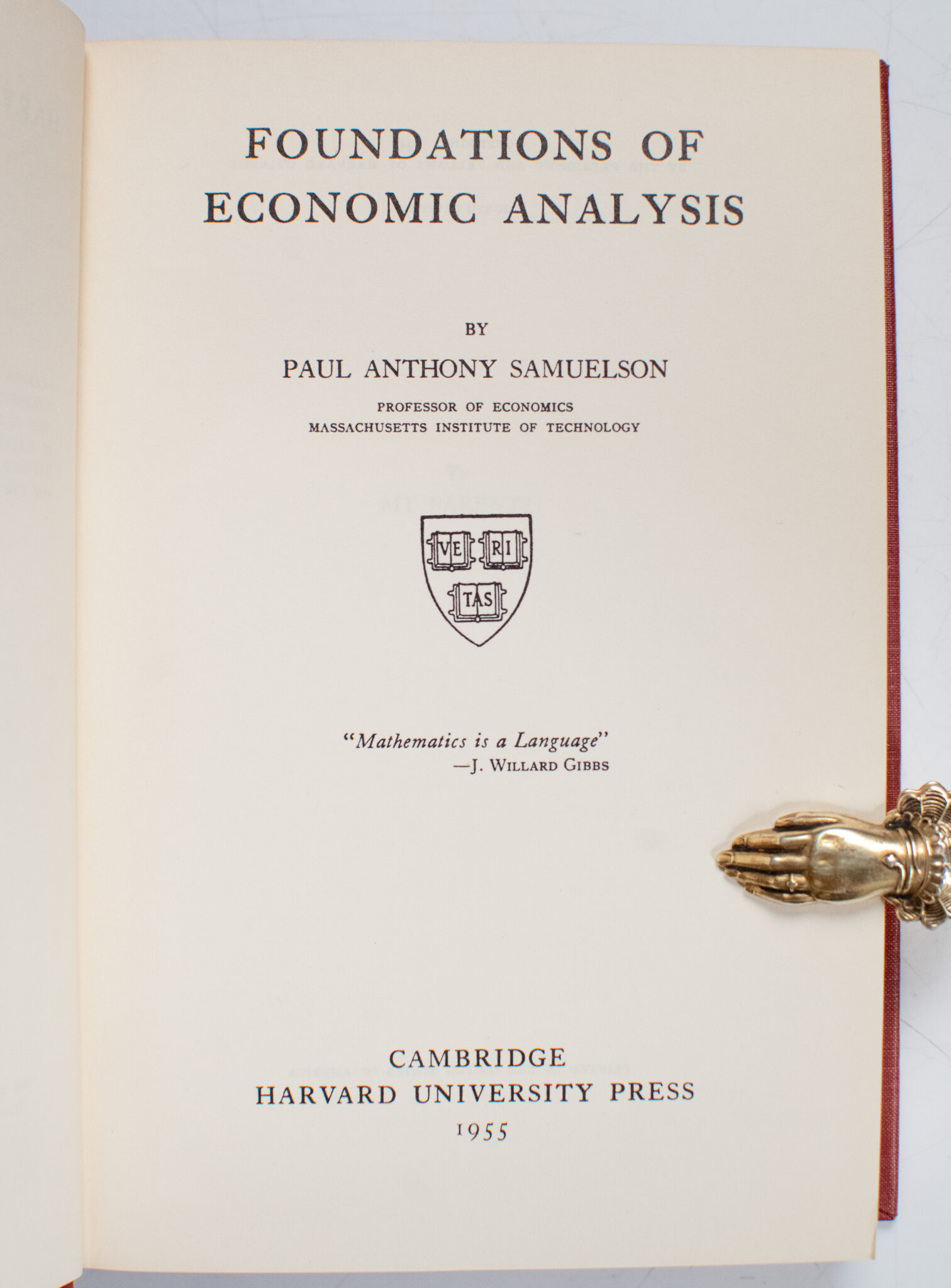 Foundations of Economic Analysis.