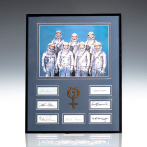 Project Mercury Astronauts Alan Shepard, John Glenn, Scott Carpenter, Wally Schirra, Gordon Cooper, and Deke Slayton Framed Signatures.