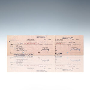 J. Paul Getty Signed Checks.