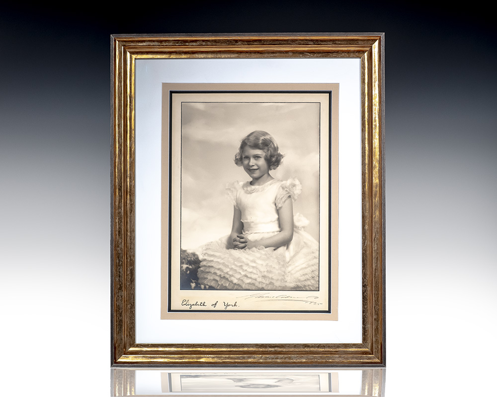 Young Queen Elizabeth Signed Photograph.