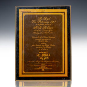 Evil Under the Sun Royal Performance Plaque.