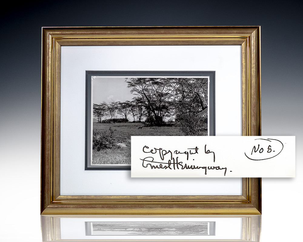 Ernest Hemingway Original Signed African Safari Photograph.