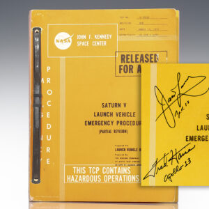 Jim Lovell and Fred Haise Signed Apollo 13 Saturn V Launch Vehicle Emergency Procedure Manual.