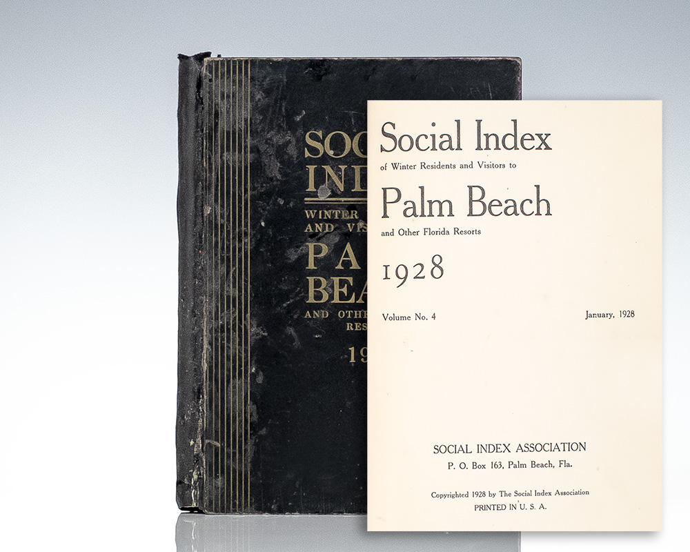 Social Index of Winter Residents and Visitors to Palm Beach and Other Florida Resorts 1928.