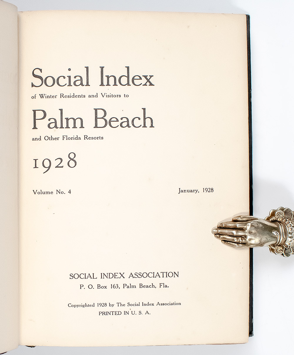 Social Index of Winter Residents and Visitors to Palm Beach and Other Florida Resorts 1928.