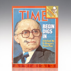 Menachem Begin Signed Time Magazine Cover.