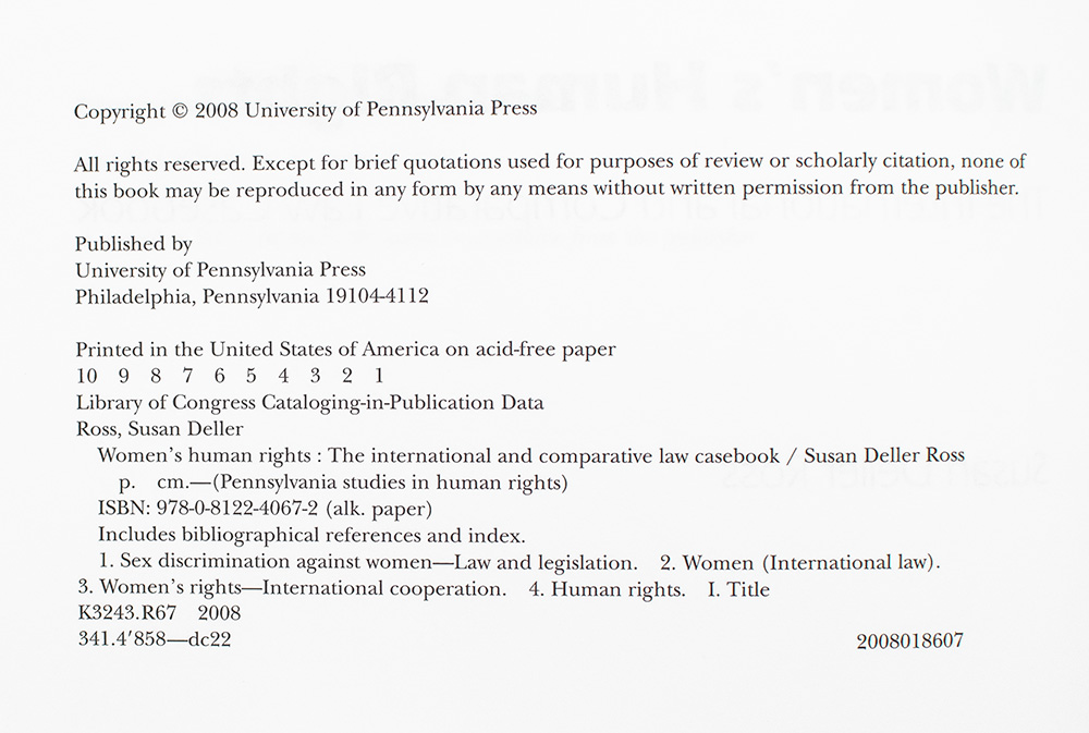 Women's Human Rights: The International and Comparative Law Casebook.