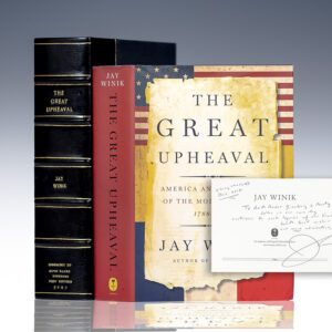 First edition of Jay Winik's The Great Upheaval: America and the Birth of the Modern World; inscribed by him to Justice Ruth Bader Ginsburg