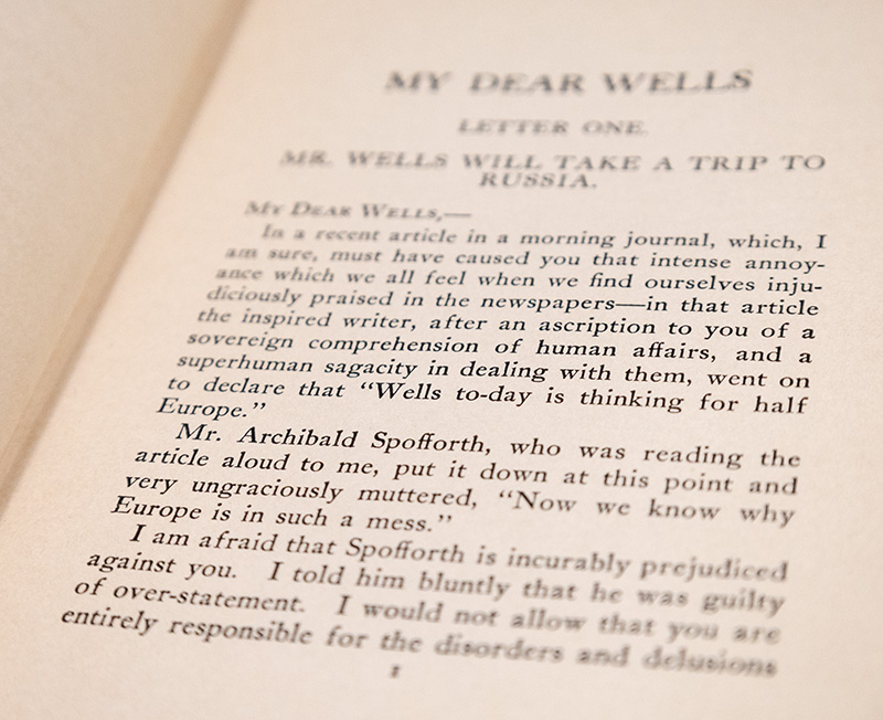 My Dear Wells: Being a Series of Letters Addressed.