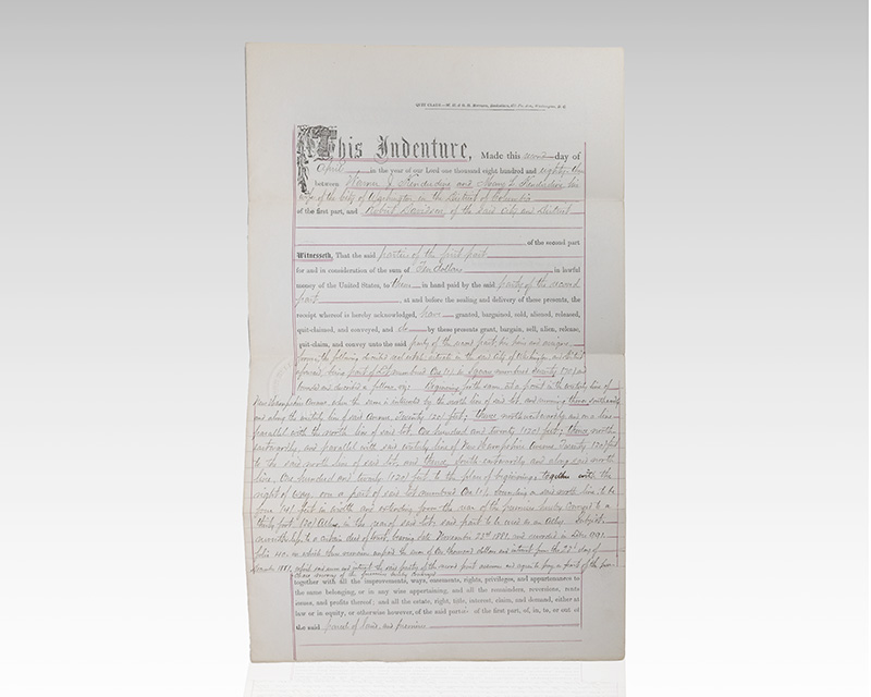 Frederick Douglass Document Signed.