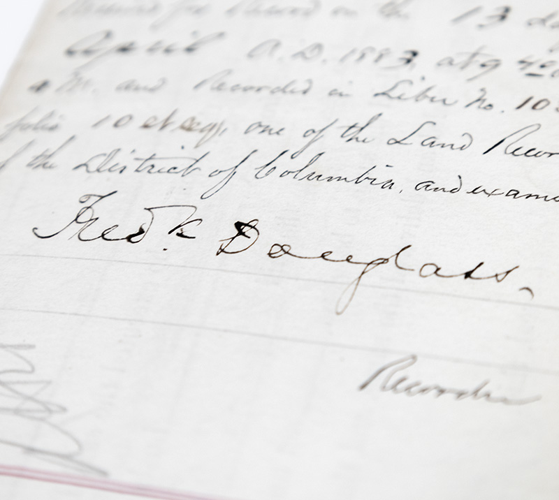 Frederick Douglass Document Signed.