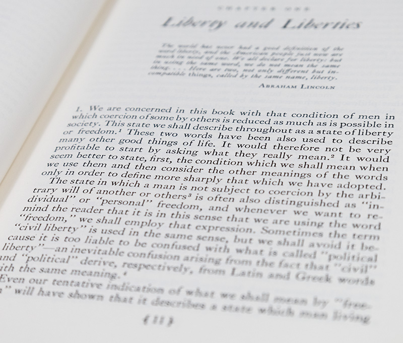 The Constitution of Liberty.