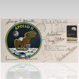 Apollo 11 Crew, Werner Von Braun, George Mueller, Robert Gilruth, and Dr. Kurt Debus Signed Apollo 11 Launch Day Cover.