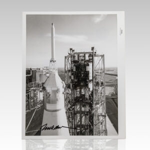Frank Borman Signed “Apollo 8 On Pad” Photograph.