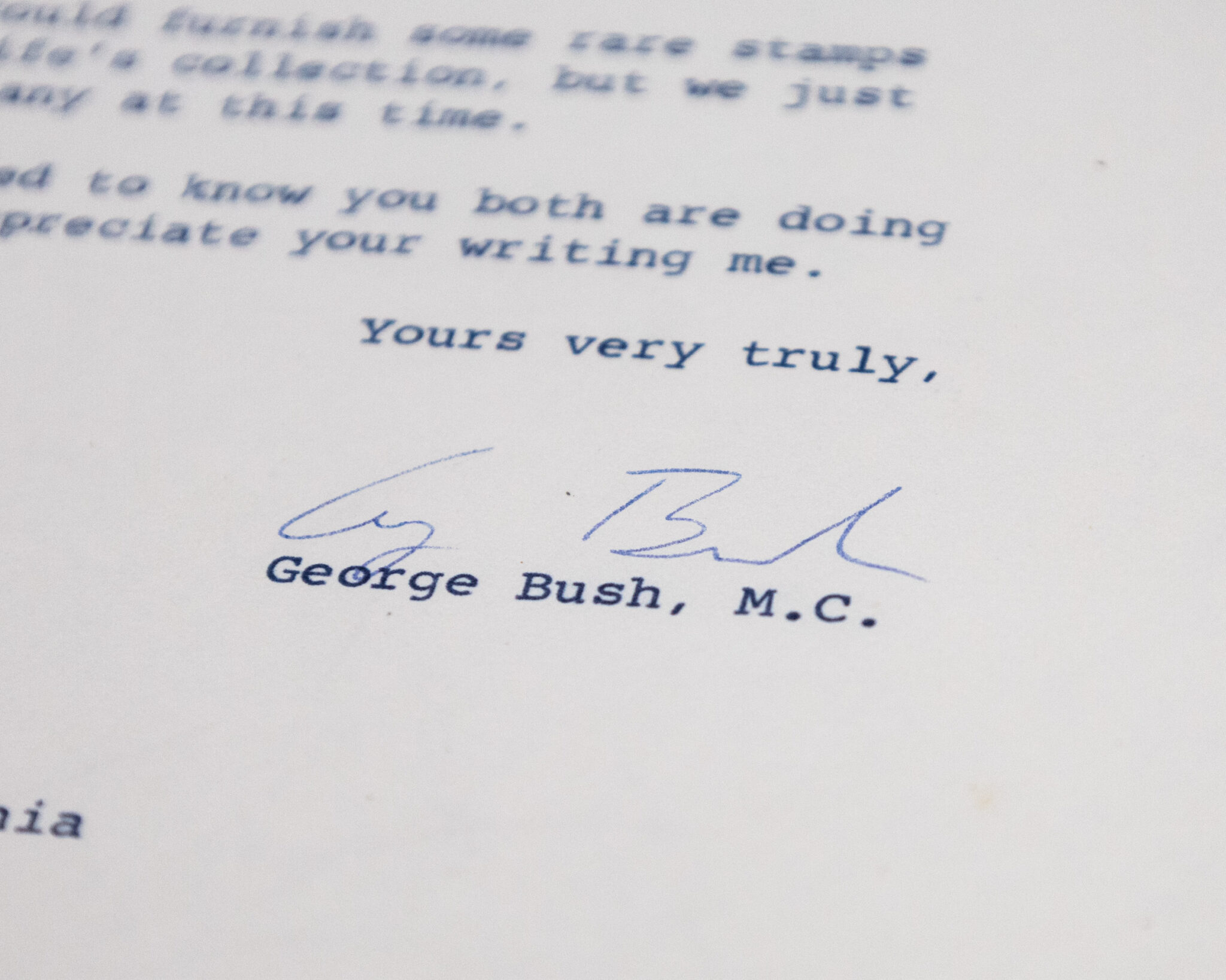 George H.W. Bush Typed Letter Signed.