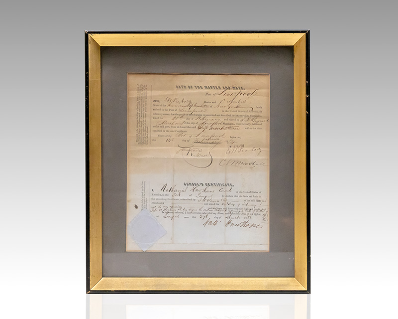Nathaniel Hawthorne Signed Document.