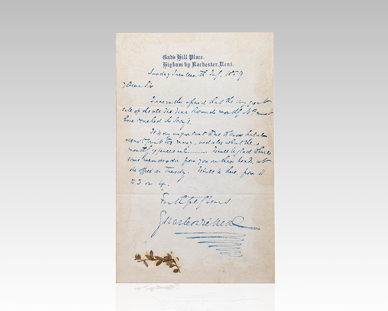 Charles Dickens Autograph Letter Signed.