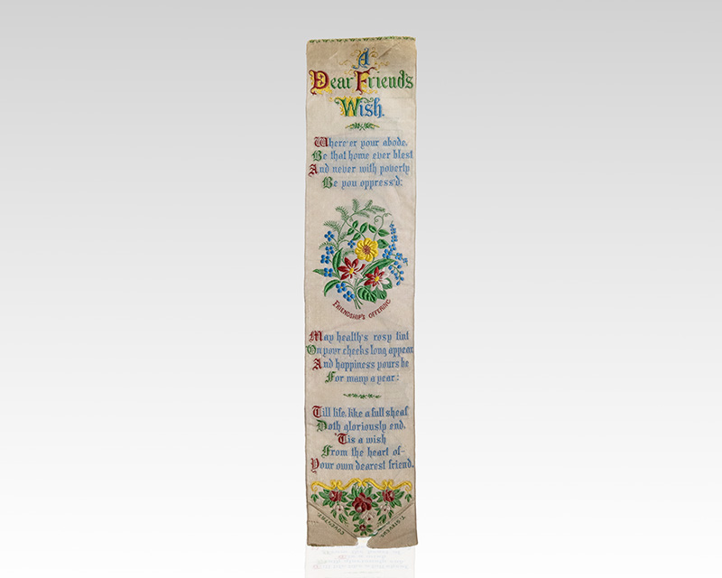 Stevengraph Bookmark "A Dear Friend's Wish."