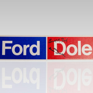 Gerald Ford and Bob Dole Signed Bumper Sticker and Campaign Pamphlet.