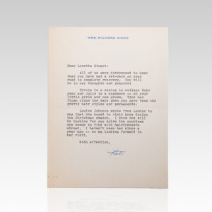 Pat Nixon Typed Letter Signed.