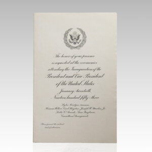Inauguration Invitation for President Dwight D. Eisenhower and Vice President Richard Nixon.