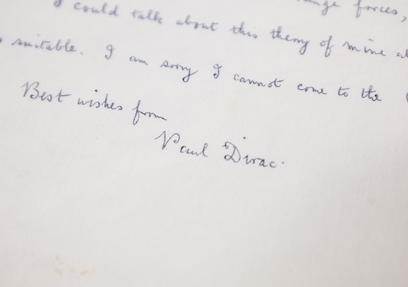 Paul Dirac Autograph Letter Signed.