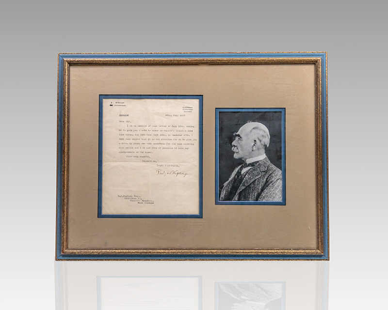 Rudyard Kipling Typed Letter Signed.
